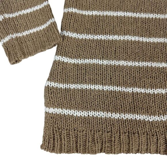 Vince Tan White Striped Pullover Sweater Size Small - Picture 6 of 8